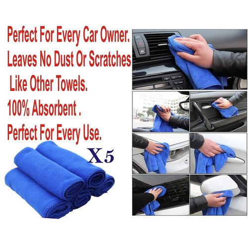 Super Absorbent Car Wash Towel For All Cars (5 Pieces)