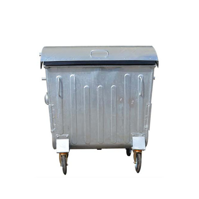 1100-Litre-Dome-Lid-Hot-Dip-Galvanized-Waste-Bin-Container