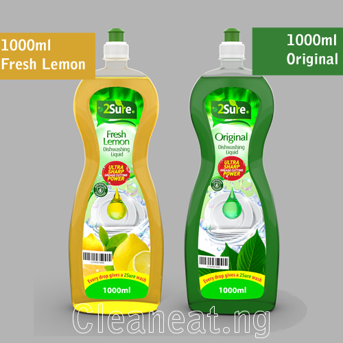 2Sure Dishwashing Liquid, Original | Lemon Fresh | 500ml | 1000ml