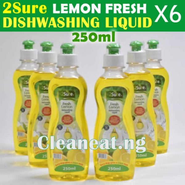 2Sure Lemon Fresh Dishwashing Liquid 250ml x 6pcs