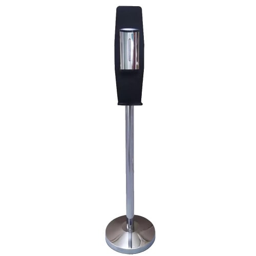 Chrome Floor Stand With Auto Sanitizer Dispenser
