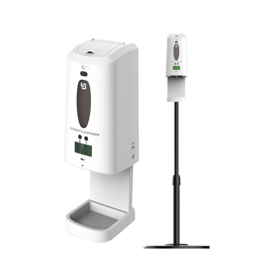 : LIEN 2 in 1 Touchless Hand Sanitizer Dispenser Station with Digital Infrared Temperature Reader