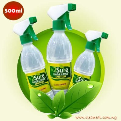2Sure Hand Sanitizer Liquid Spray (500ml) - NeatStore.NG