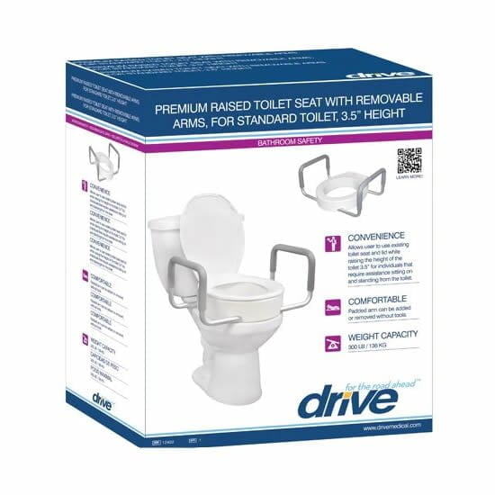 DRIVE Medical Toilet Seat Riser with Rails