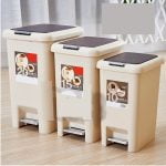 Dual Lid Open Trash Dustbin Pedal Bin Waste Bin 10L | 15L | 20L