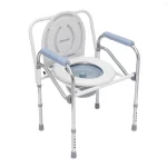 Folding Frame Commode Chair with Backrest