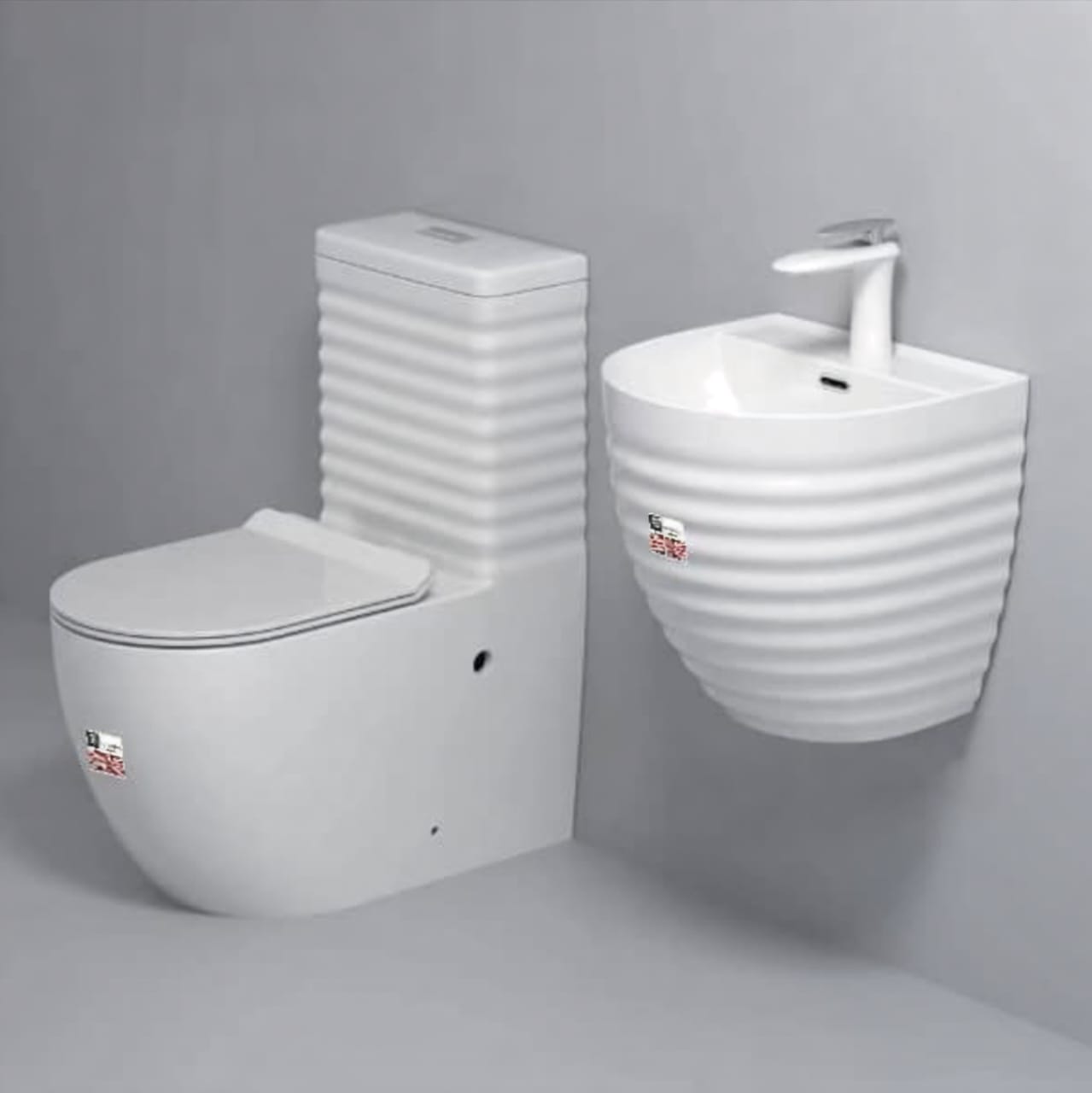 Elegant WC and basin installed in a premium home – luxury bathroom fixtures in Lagos Nigeria