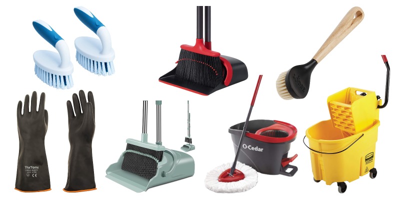 Commercial janitorial trolley with cleaning supplies, mop, and waste bin for facility maintenance Lagos Nigeria