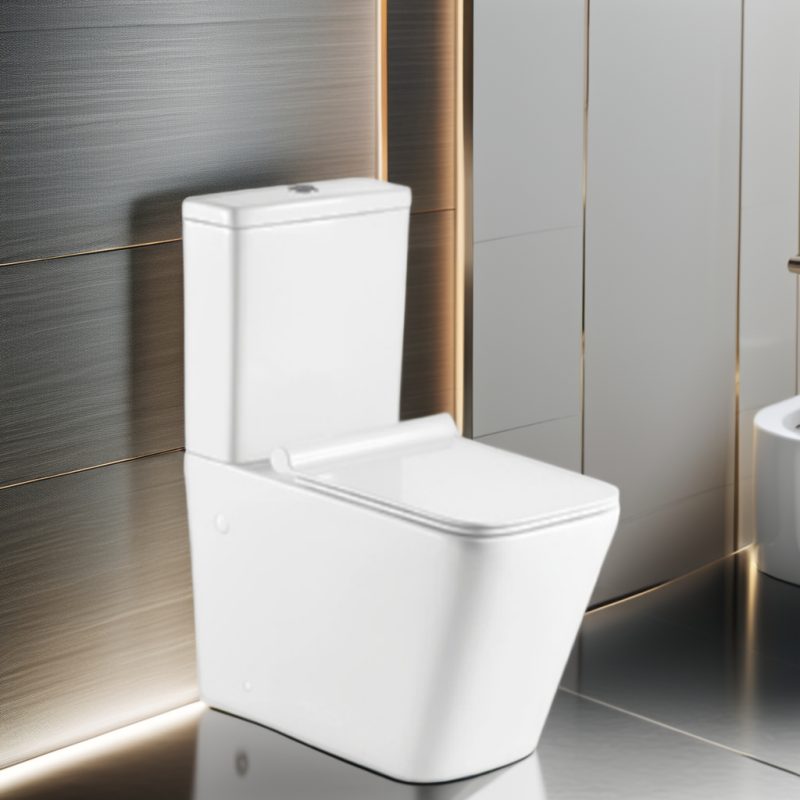 Metro rimless close coupled toilet front view – affordable bathroom sanitary wares in Lagos Nigeria