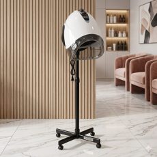 Professional standing hair steamer with adjustable hood for deep conditioning treatment