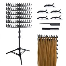 Braid Weavon hanger holding multiple hair extensions, tangle-free storage solution