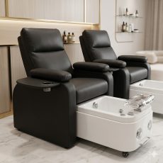 Pedicure Seat With Jacuzzi luxury salon chair with foot spa basin for professional nail care in Nigeria