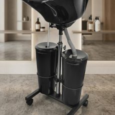 Portable salon shampoo basin with adjustable stand for hair washing