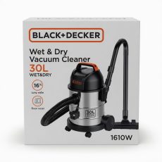 Black+Decker 30L Wet and Dry Vacuum Cleaner 1610W stainless steel tank available in Lagos Nigeria