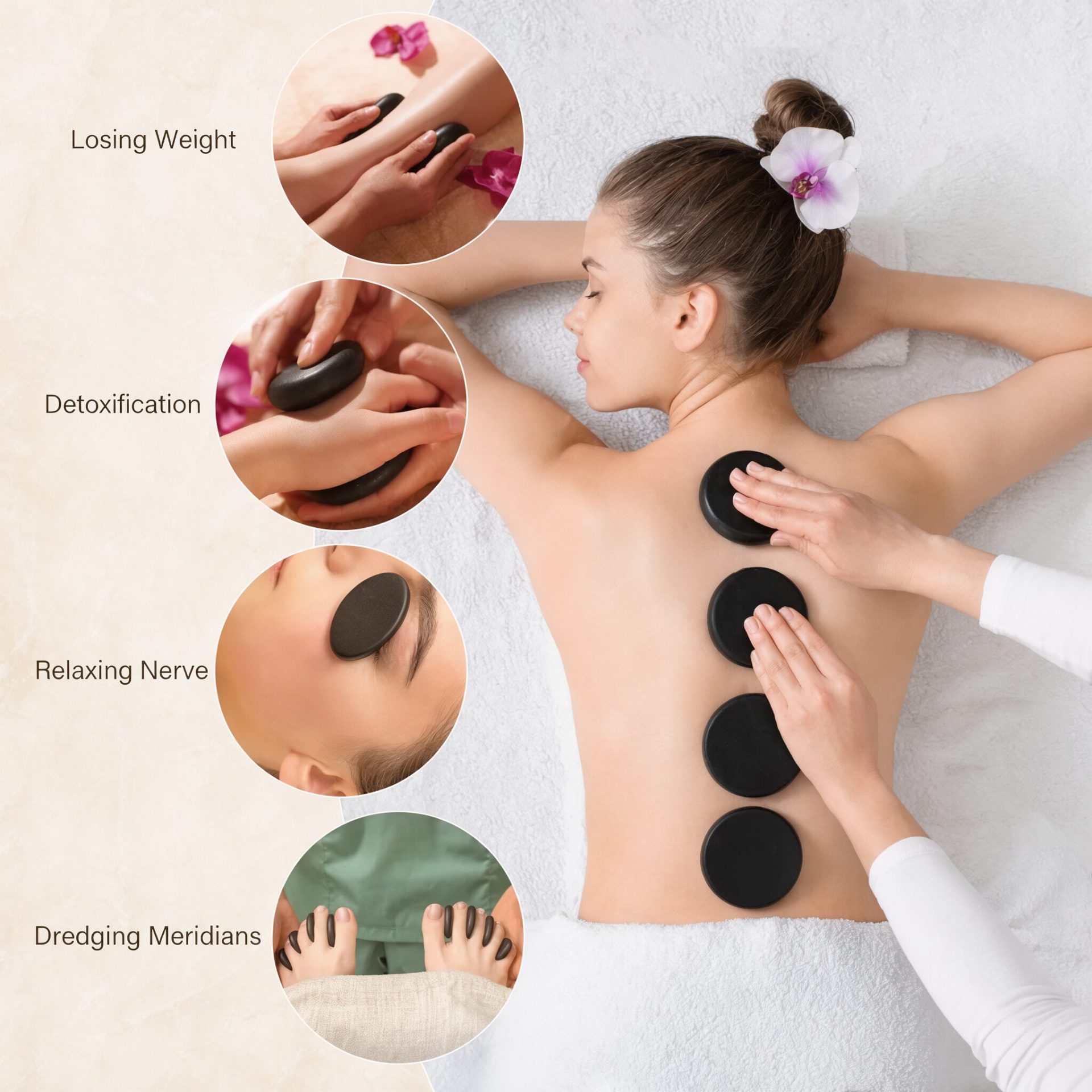 Comfort Essential 16-Piece Heated Massage Stone Set for professional spa massage and heat therapy by Neatstore Nigeria.