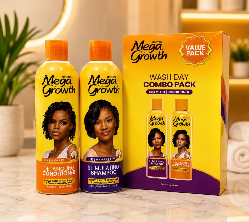 Mega Growth Shampoo and Conditioner for healthy hair growth, strengthening, moisturizing, and reducing breakage