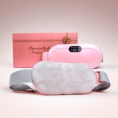 Portable menstrual heating pad massager providing natural cramp relief for women.